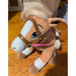 Build A Bear BAB 15" Palomino Plush Tan Pony‎ Horse & Hearts Riding Club